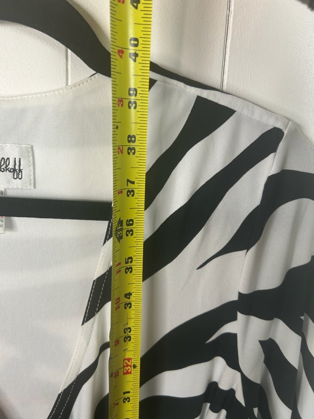 Joseph Ribkoff Dress Size 10 Zebra Floral Knee Length 3/4 Sleeve Wrap Stretch - Picture 11 of 11